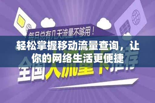 轻松掌握移动流量查询，让你的网络生活更便捷