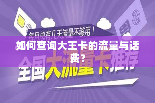 如何查询大王卡的流量与话费？