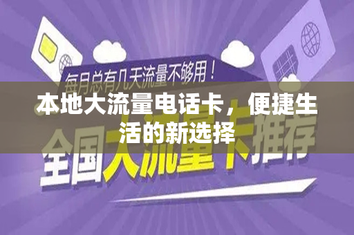 本地大流量电话卡，便捷生活的新选择