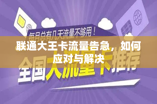 联通大王卡流量告急，如何应对与解决