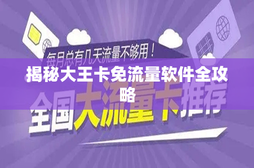 揭秘大王卡免流量软件全攻略
