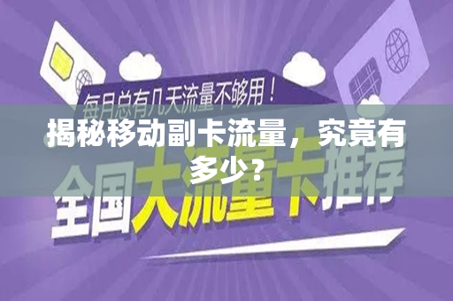 揭秘移动副卡流量，究竟有多少？