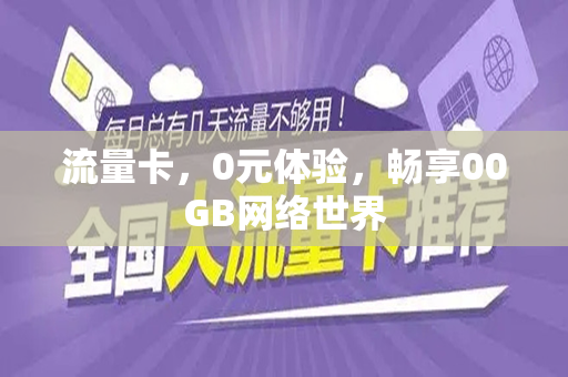 流量卡，0元体验，畅享00GB网络世界
