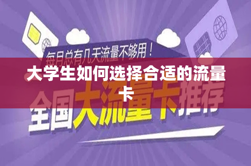大学生如何选择合适的流量卡
