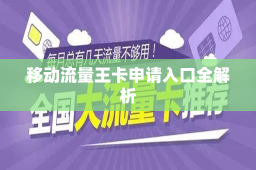 移动流量王卡申请入口全解析
