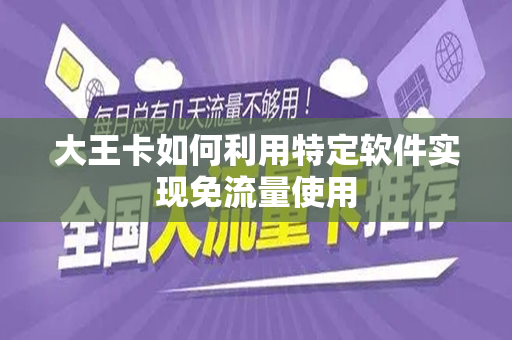 大王卡如何利用特定软件实现免流量使用