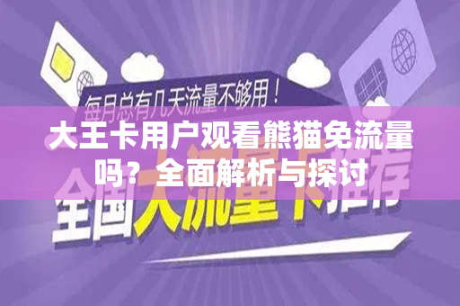 大王卡用户观看熊猫免流量吗？全面解析与探讨