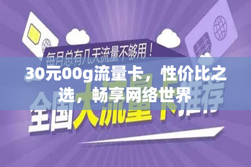 30元00g流量卡，性价比之选，畅享网络世界
