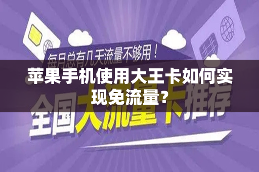 苹果手机使用大王卡如何实现免流量？