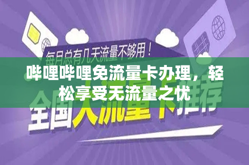 哔哩哔哩免流量卡办理，轻松享受无流量之忧