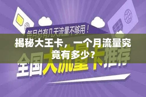 揭秘大王卡，一个月流量究竟有多少？