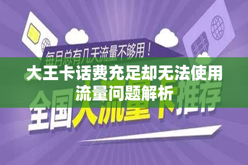 大王卡话费充足却无法使用流量问题解析