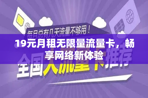 19元月租无限量流量卡，畅享网络新体验
