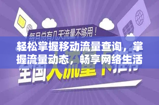 轻松掌握移动流量查询，掌握流量动态，畅享网络生活