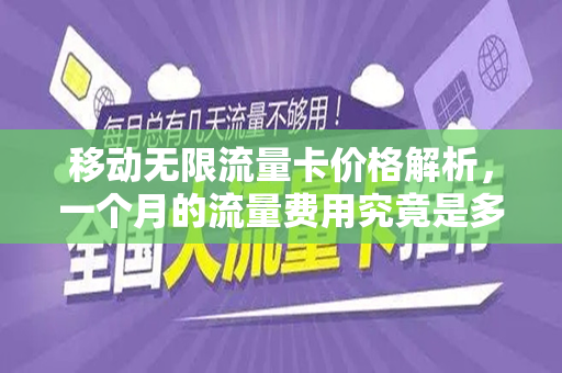 移动无限流量卡价格解析，一个月的流量费用究竟是多少？
