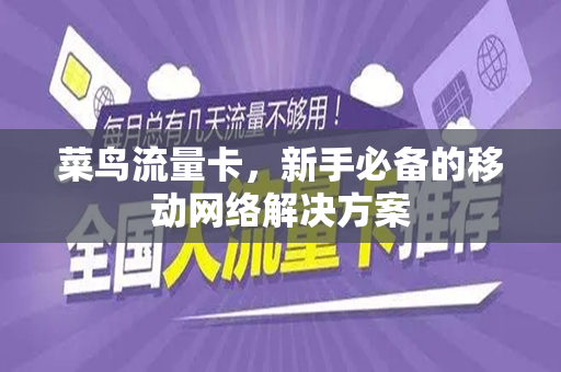 菜鸟流量卡，新手必备的移动网络解决方案