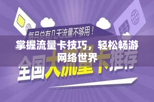 掌握流量卡技巧，轻松畅游网络世界