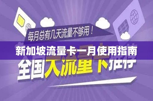 新加坡流量卡一月使用指南