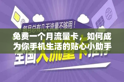 免费一个月流量卡，如何成为你手机生活的贴心小助手