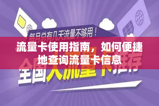 流量卡使用指南，如何便捷地查询流量卡信息