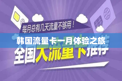 韩国流量卡一月体验之旅