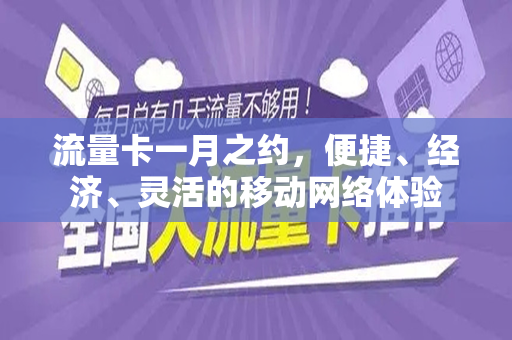 流量卡一月之约，便捷、经济、灵活的移动网络体验