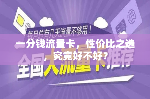 一分钱流量卡，性价比之选，究竟好不好？