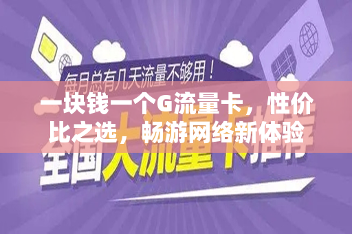 一块钱一个G流量卡，性价比之选，畅游网络新体验