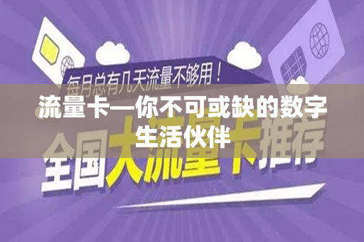 流量卡—你不可或缺的数字生活伙伴