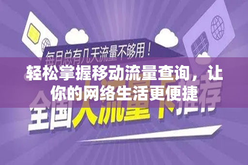 轻松掌握移动流量查询，让你的网络生活更便捷