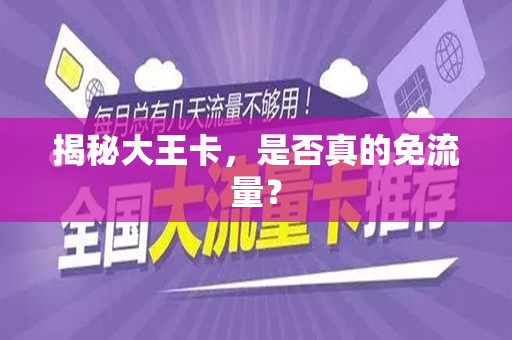 揭秘大王卡，是否真的免流量？