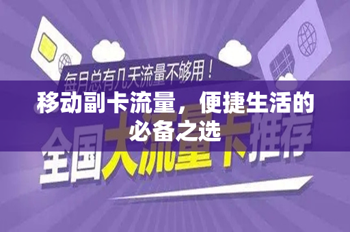 移动副卡流量，便捷生活的必备之选