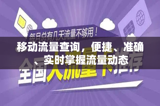 移动流量查询，便捷、准确、实时掌握流量动态