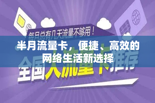 半月流量卡，便捷、高效的网络生活新选择