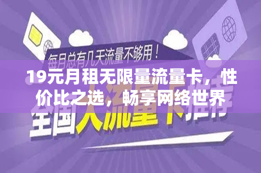 19元月租无限量流量卡,性价比之选,畅享网络世界