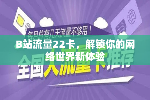 B站流量22卡，解锁你的网络世界新体验