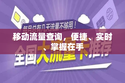 移动流量查询，便捷、实时、掌握在手