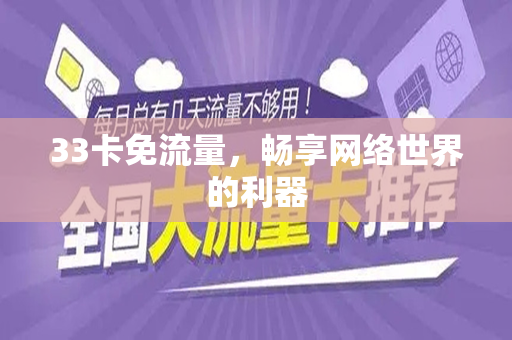 33卡免流量，畅享网络世界的利器