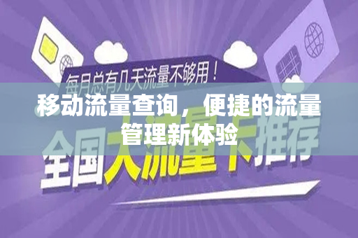 移动流量查询，便捷的流量管理新体验