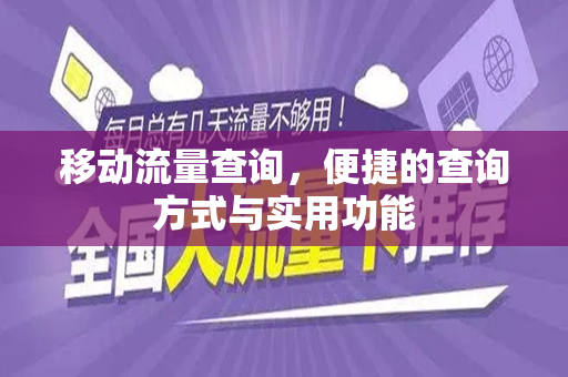 移动流量查询，便捷的查询方式与实用功能