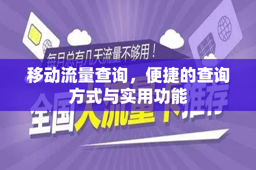 移动流量查询，便捷的查询方式与实用功能