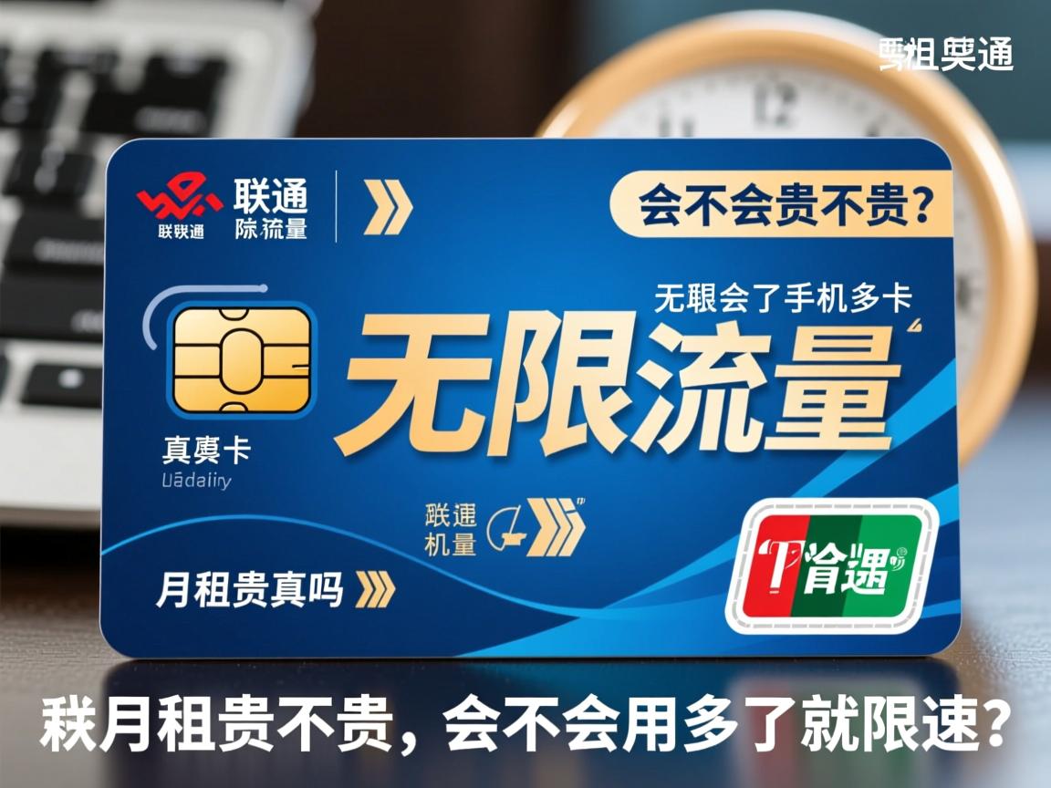 联通无限流量手机卡是真的吗,月租贵不贵,会不会用多了就限速?