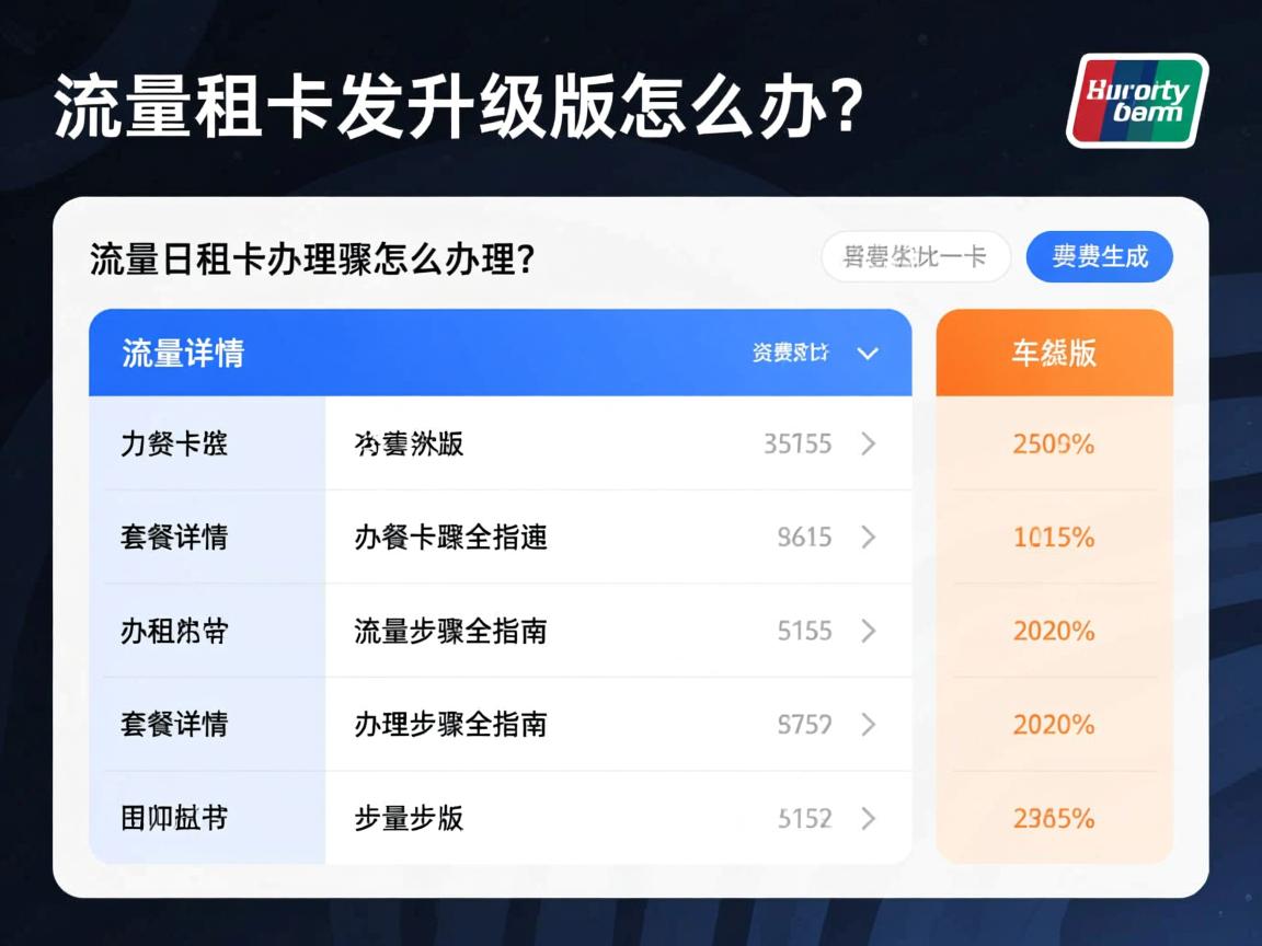 流量日租卡升级版怎么办理？套餐详情与办理步骤全指南，资费对比一目了然