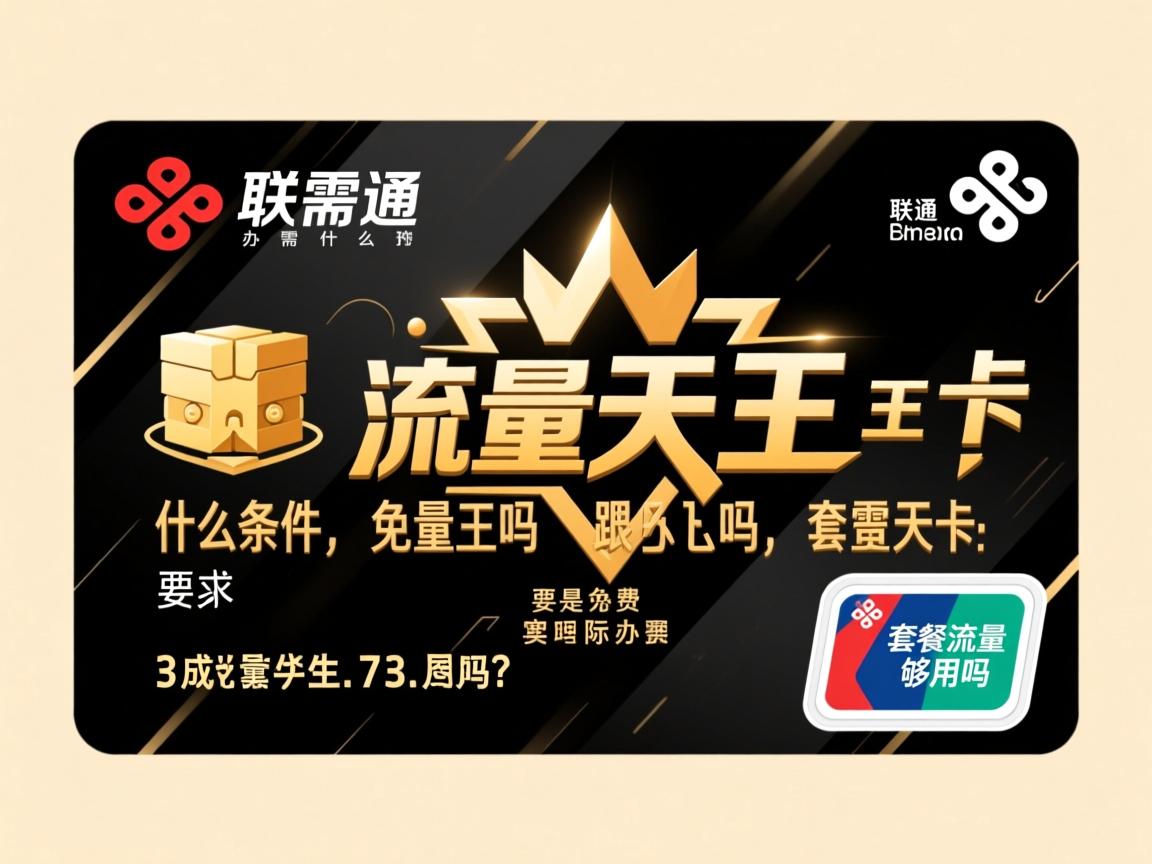 联通流量天王卡办理需要什么条件，真的是免费办理吗，套餐流量实际够用吗？