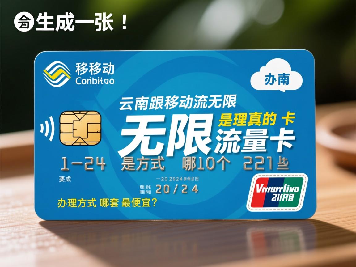 云南移动无限流量卡是真的吗，办理方式有哪些，2024哪个套餐最便宜？