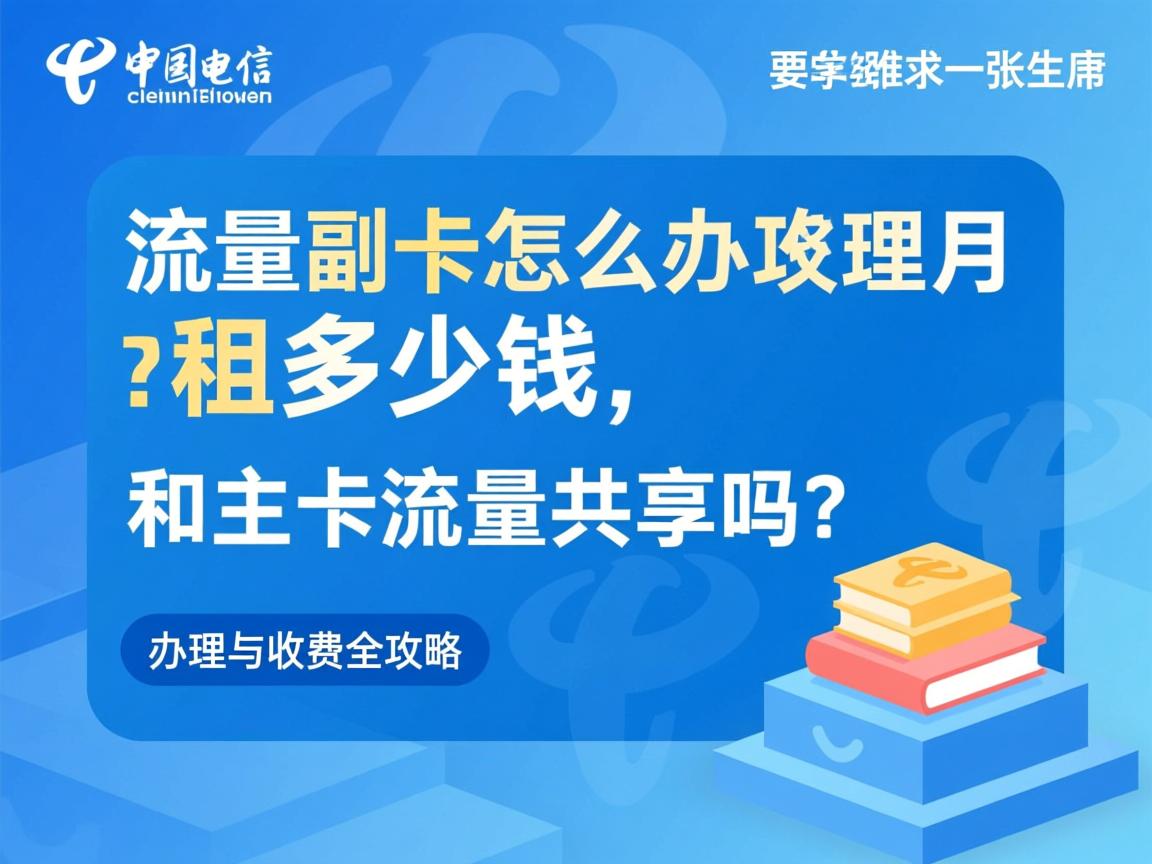 电信流量副卡怎么办理，月租多少钱，和主卡流量共享吗？办理与收费全攻略