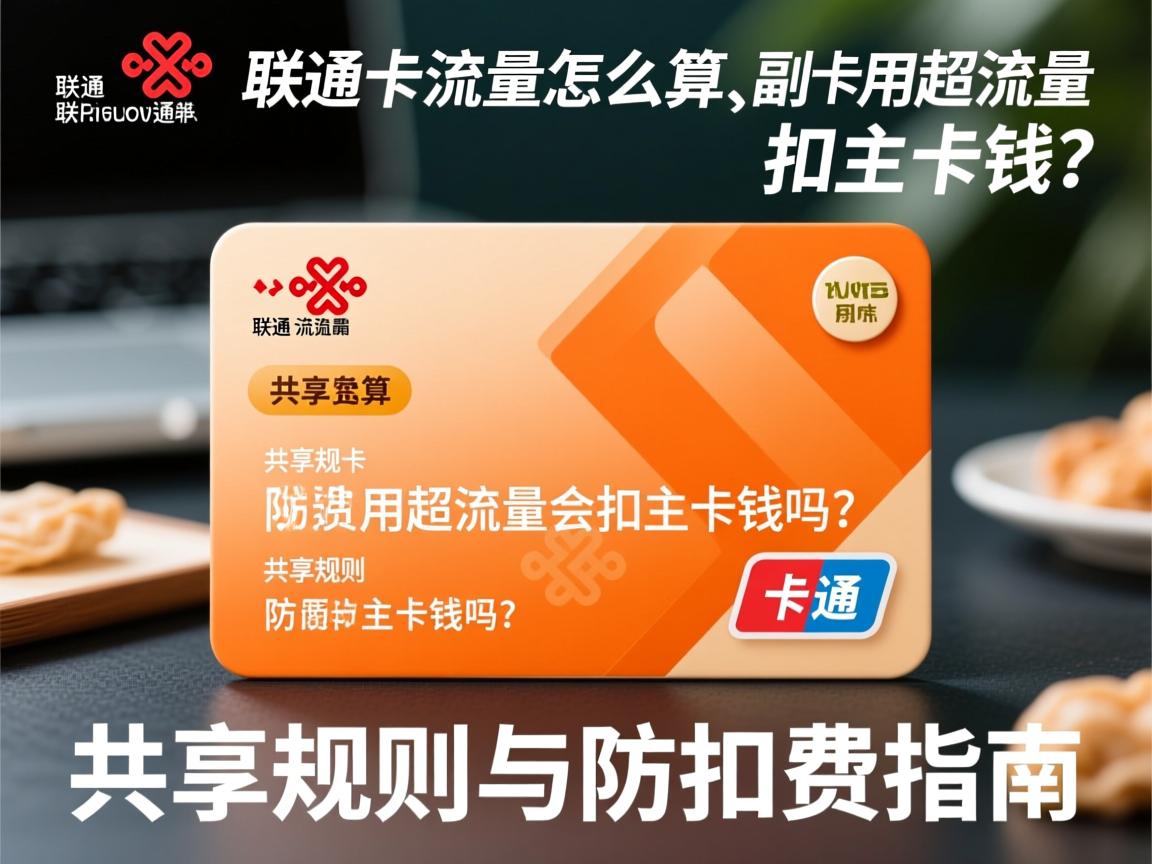 联通副卡流量怎么算_副卡用超流量会扣主卡钱吗？共享规则与防扣费指南