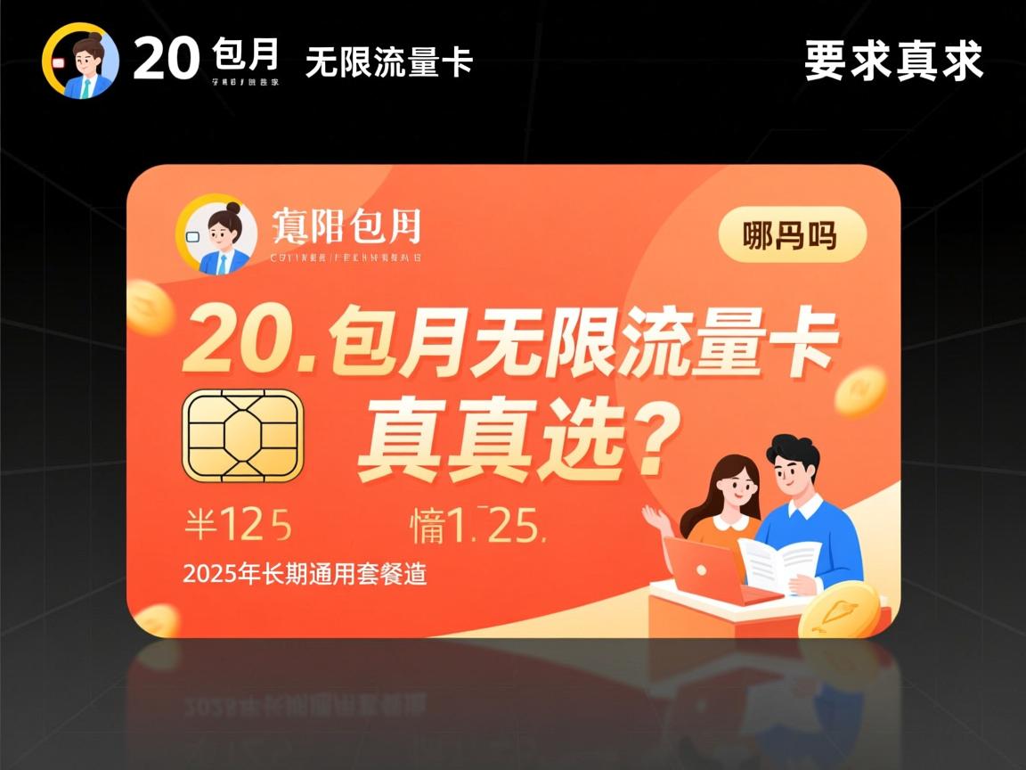 20元包月无限流量卡是真的吗，哪里有靠谱渠道，2025年长期通用套餐如何选？
