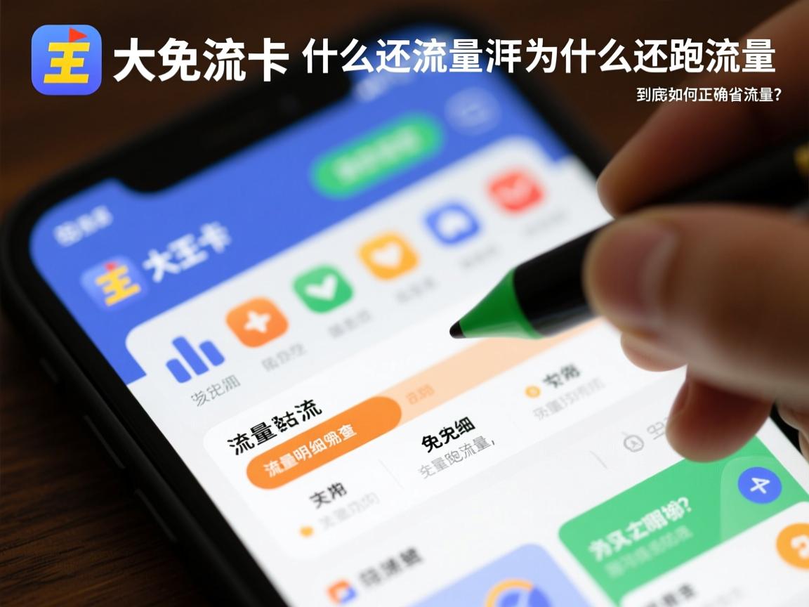 大王卡免流应用为什么还跑流量，流量明细去哪查，到底该如何正确省流量？