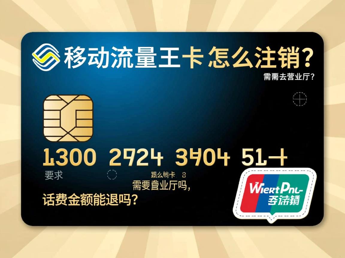 移动流量王卡怎么注销？需要去营业厅吗，话费余额能退吗？